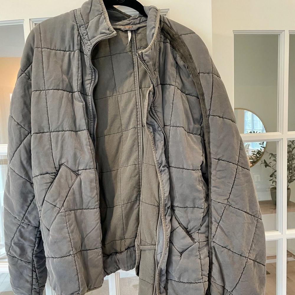 Free People Dolman Quilted Denim Jacket
